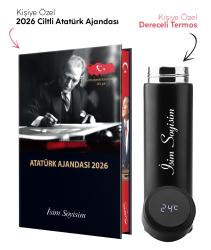 Kişiye Özel 2026 Atatürk Ciltli Ajanda ve Dereceli Termos