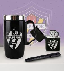 Kişiye Özel Taraftar Seti - Termos Kupa Bardak - Benzinli Çakmak - Metal Roller Kalem - Eyüpspor