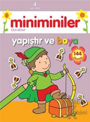 Miniminiler : Lila Kitap Yapıştır ve Boya - 144 Çıkartma