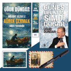 Müjdat Gezenle Kürek Çekmek - Ayraç - Kartpostal  ve Güneş Ufuktan Şimdi Doğar - Atatürk İmza Baskılı Kalem