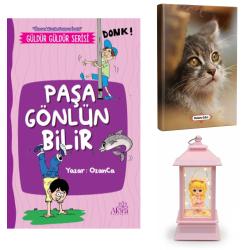 Paşa Gönlün Bilir - Minik Kedi Planlama Defteri ve Kedili Kız Fener Tipi Işıklı Kar Küresi