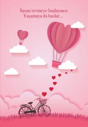 Pembe Gökyüzü 13,5x19,5cm Çizgili Defter 128 Sayfa