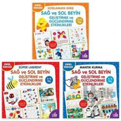 3-6 Yaş Sağ ve Sol Beyin Geliştirme ve Güçlendirme Etkinlikleri Seti 3-6 Yaş (3 Kitap Takım) 3 Kitap