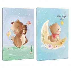 Sevimli Ayıcıklar 2li 64 Sayfa Çizgili Okul Defteri Seti -1