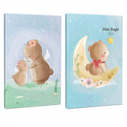 Sevimli Ayıcıklar 2li 64 Sayfa Çizgili Okul Defteri Seti -2