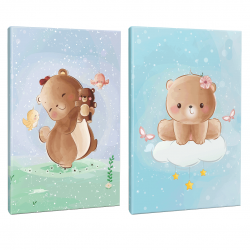 Sevimli Ayıcıklar 2li 64 Sayfa Çizgili Okul Defteri Seti -3