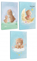 Sevimli Ayıcıklar 3lü 64 Sayfa Çizgili Okul Defteri Seti -2