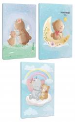 Sevimli Ayıcıklar 3lü 64 Sayfa Çizgili Okul Defteri Seti -4