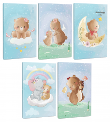 Sevimli Ayıcıklar 5li 64 Sayfa Çizgili Okul Defteri Seti -1