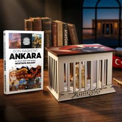 Son Başkent Ankara ve Atatürk Büstlü Ahşap Anıtkabir Işıklı Maket