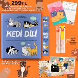 Kedi Dili - Kartpostal - Aşı ve İlaç Kartı - Ayraç ve Wanpy 14g'lık 2 Adet Ödül Maması(Karışık) Kedi Severler Özel Kitap ve Hediye Seti