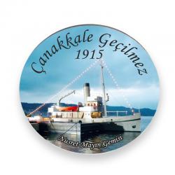 Yuvarlak Ahşap Magnet 58mm Renkli Çanakkale Baskılı Model 3 HK2502-10