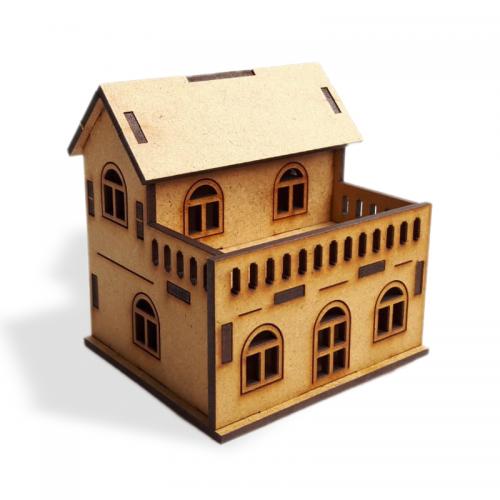 Balkonlu Ev, 3D Ahşap Maket
