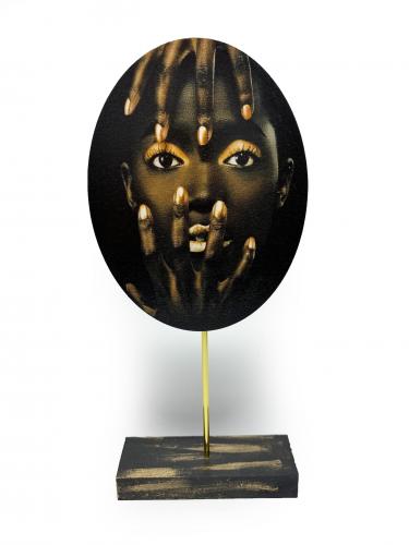 Zenci Kadın Ayaklı Oval Tablo 4 - Halkkitabevi