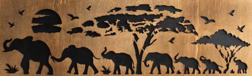 Pirela Ahşap 7'li Oyma Fil Tablosu