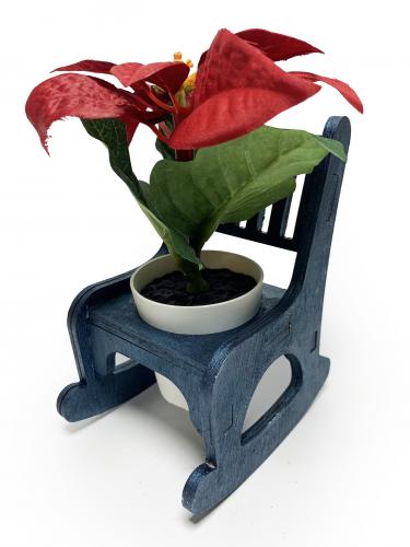 Lora Sallanan Sandalyeli Çiçeklik, Mavi - Halkkitabevi