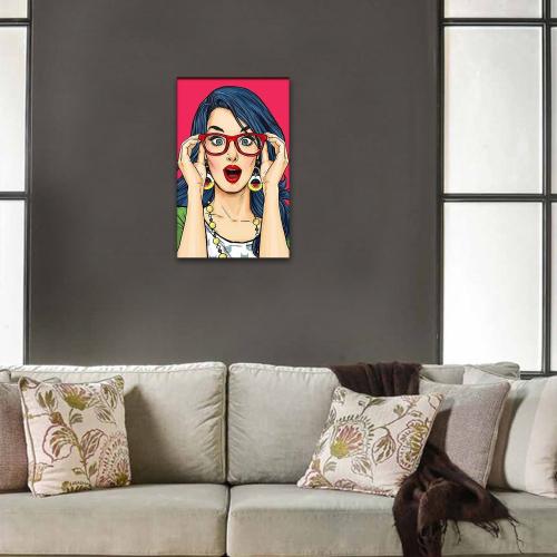 Vera Retro Kadın Baskılı Ahşap Tablo Model 3