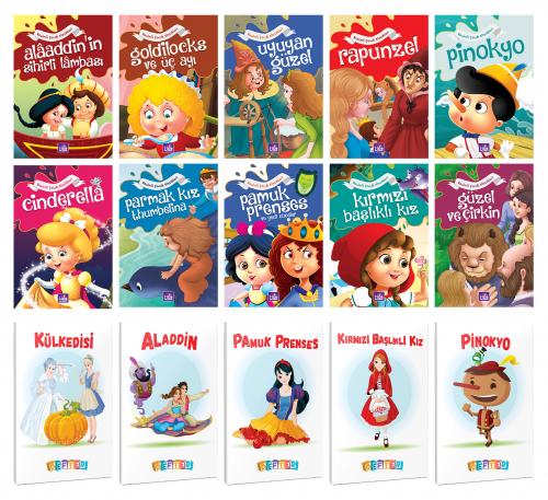 10 Renkli Dünya Masalı ve 5 Masal Karakteri Temalı 64 Sayfa 13,5x19,5 