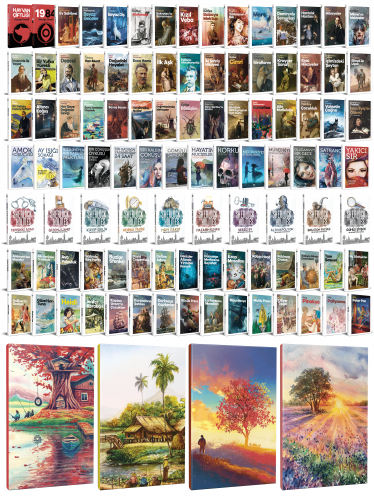 109 Dünya Klasiği ve Manzara Temalı 64 Sayfa Çizgili Defter Seti -1 - 