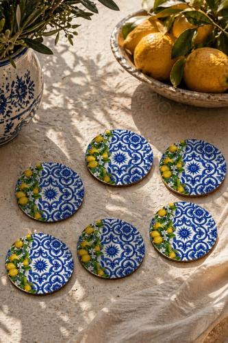 Motifli Limonlu Bardak Altlığı 6'lı Set – Sicilya Temalı - 9 cm, 3 mm Motifli Limonlu Bardak Altlığı 6'lı Set – Sicilya Temalı - 9 cm, 3 mm