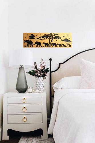 Pirela Altın Varak Ahşap 7'li Oyma Fil Tablosu - Halkkitabevi