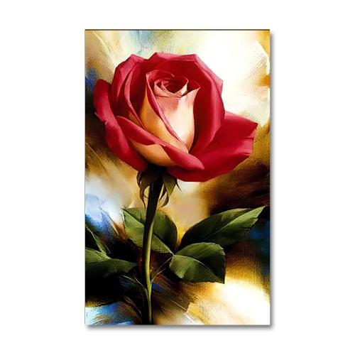 Vera Kırmızı Gül Baskılı Ahşap Tablo - Halkkitabevi