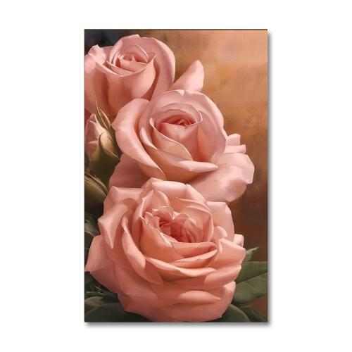 Vera 3'lü Pembe Gül Baskılı Ahşap Tablo - Halkkitabevi