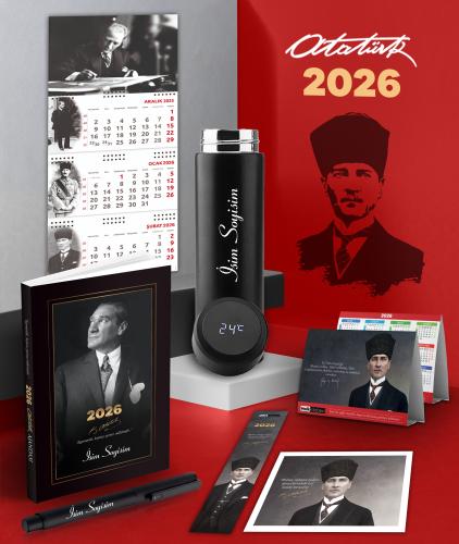 Kişiye Özel 2026 Atatürk İstikbal Ajanda - İmza Duvar Takvimi - Masa T