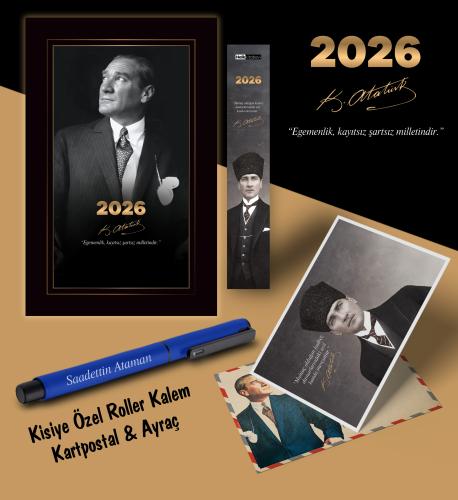 2026 İstikbal Atatürk Ajandası Ayraç Kartpostal Kalem - Lacivert - Hal