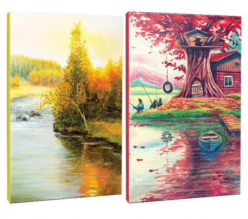 2li Manzara Temalı 13,5x19,5cm 64 Sayfa Çizgili Okul Defteri Seti -3