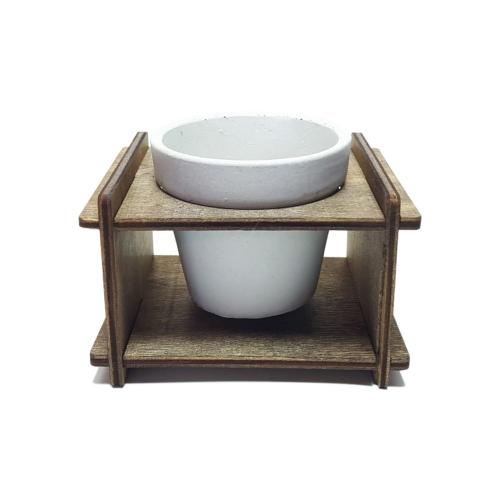 Camilla Ahşap Standlı Beton Saksı - Halkkitabevi