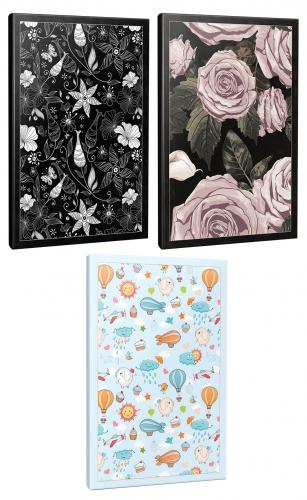 3'lü Çizgili Okul Defteri Seti -Kelebeğin Dünyası-Kara Gül-Gökyüzü - 