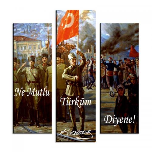 3'lü Ahşap Magnet - Atatürk Resimli Model 6 - Halkkitabevi