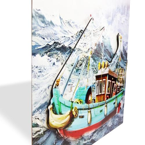 3D Ahşap Kabartma Tablo Fırtına - Halkkitabevi