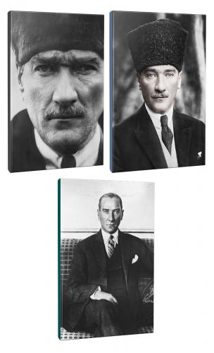 3lü Atatürk- Çizgili Okul Defteri Seti 64 Sayfa 13,5x19,5cm -3  - Halk