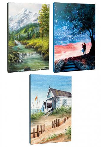 3lü Manzara Temalı 13,5x19,5cm 64 Sayfa Çizgili Okul Defteri Seti -3 -