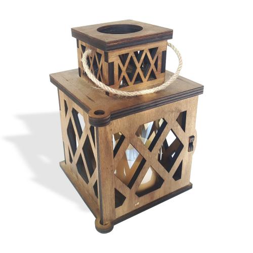 Athena Ahşap Fener, Küçük Boy - Halkkitabevi