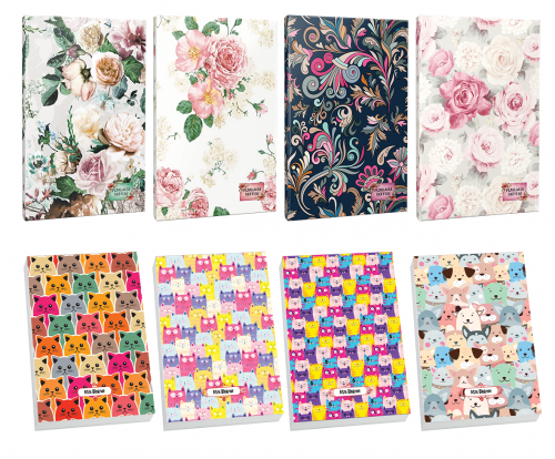 4lü Çiçek Desenli 64 Sayfa Planlama Defteri ve 4 Bloknot-11 - Halkkita
