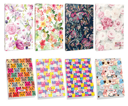 4lü Çiçek Desenli 64 Sayfa Planlama Defteri ve 4 Bloknot-12 - Halkkita