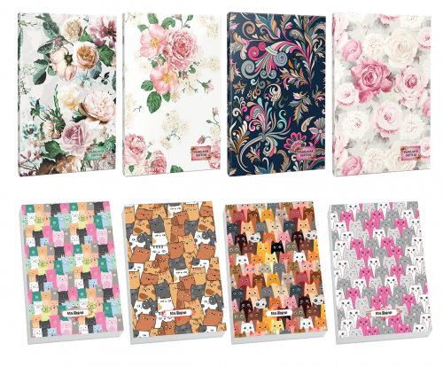 4lü Çiçek Desenli 64 Sayfa Planlama Defteri ve 4 Bloknot-3 - Halkkitab