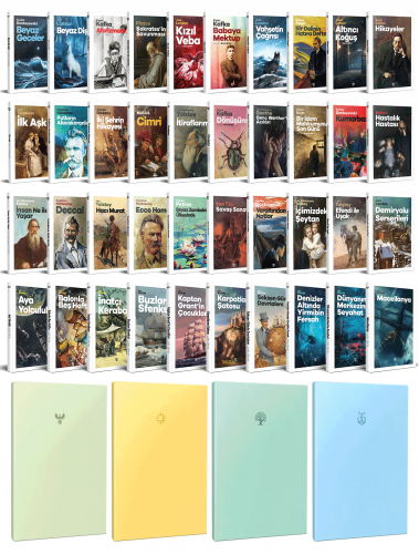 40 Dünya Klasiği ve Pastel Çizgisiz Defter Seti -2 - Halkkitabevi