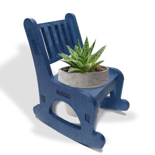 Lora Beton Saksılı Sallanan Sandalyeli Çiçeklik, Mavi