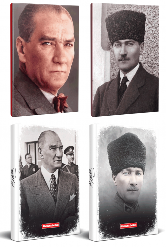 4lü Atatürk 64 Sayfa 13,5x19,5cm Defter ve 176 Sayfa Planlama Defteri 