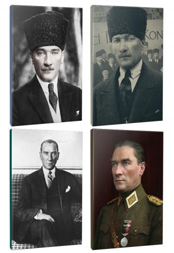 4lü Atatürk- Çizgili Okul Defteri Seti 64 Sayfa 13,5x19,5cm -1  - Halk