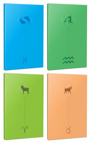 4lü Burç-Astroloji Temalı 13,5x19,5cm 64 Sayfa Çizgisiz Defter Seti -1