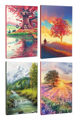 4lü Manzara Temalı 13,5x19,5cm 64 Sayfa Çizgili Okul Defteri Seti -7 -