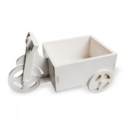 Büyük Bisiklet Çiçeklik Beyaz