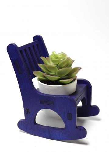 Lora Beton Saksılı Sallanan Sandalyeli Çiçeklik, Mor