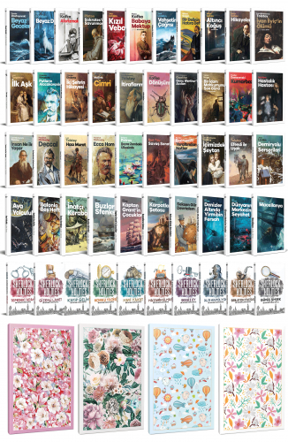 51 Dünya Klasiği ve Çiçekli Çizgili Defter Seti -2 - Halkkitabevi