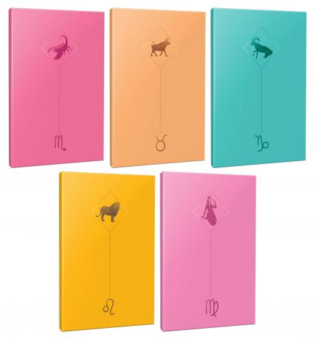 5li Burç-Astroloji Temalı 13,5x19,5cm 64 Sayfa Çizgisiz Defter Seti -1